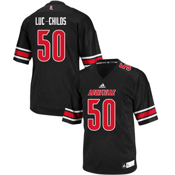Men #50 Jean Luc-Childs Louisville Cardinals College Football Jerseys Sale-Black